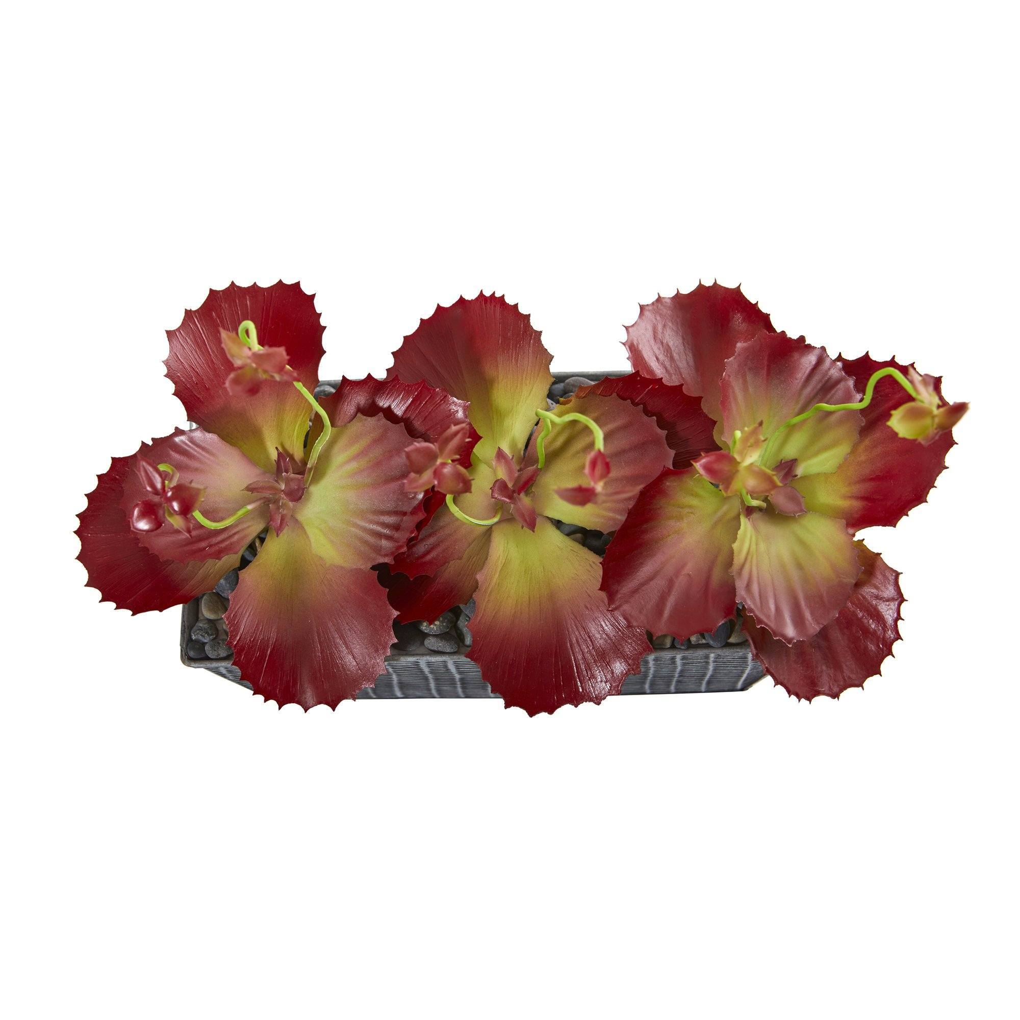 10” Succulent Artificial Plant in Embossed Tin Planter