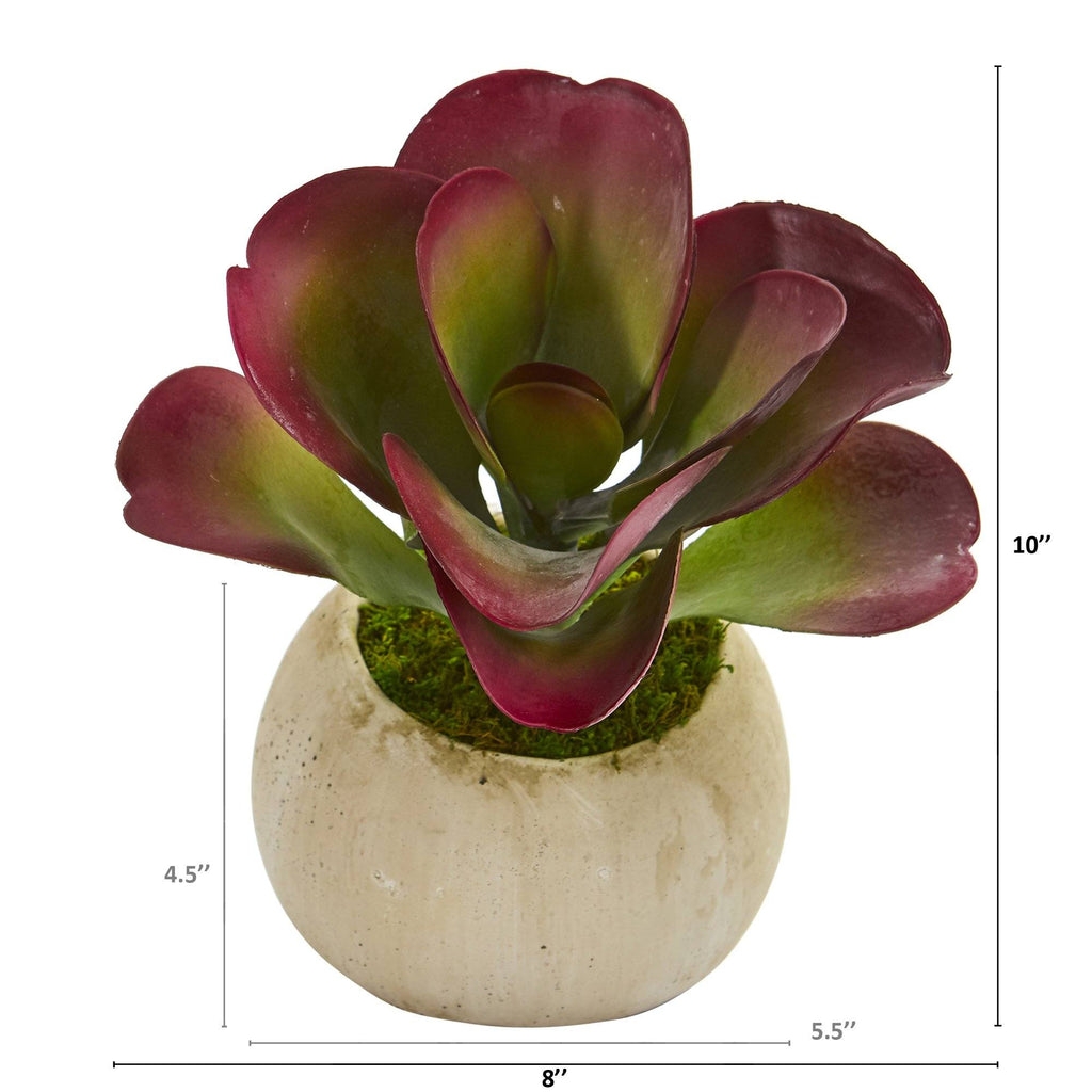 10” Succulent Artificial Plant in Stone Planter