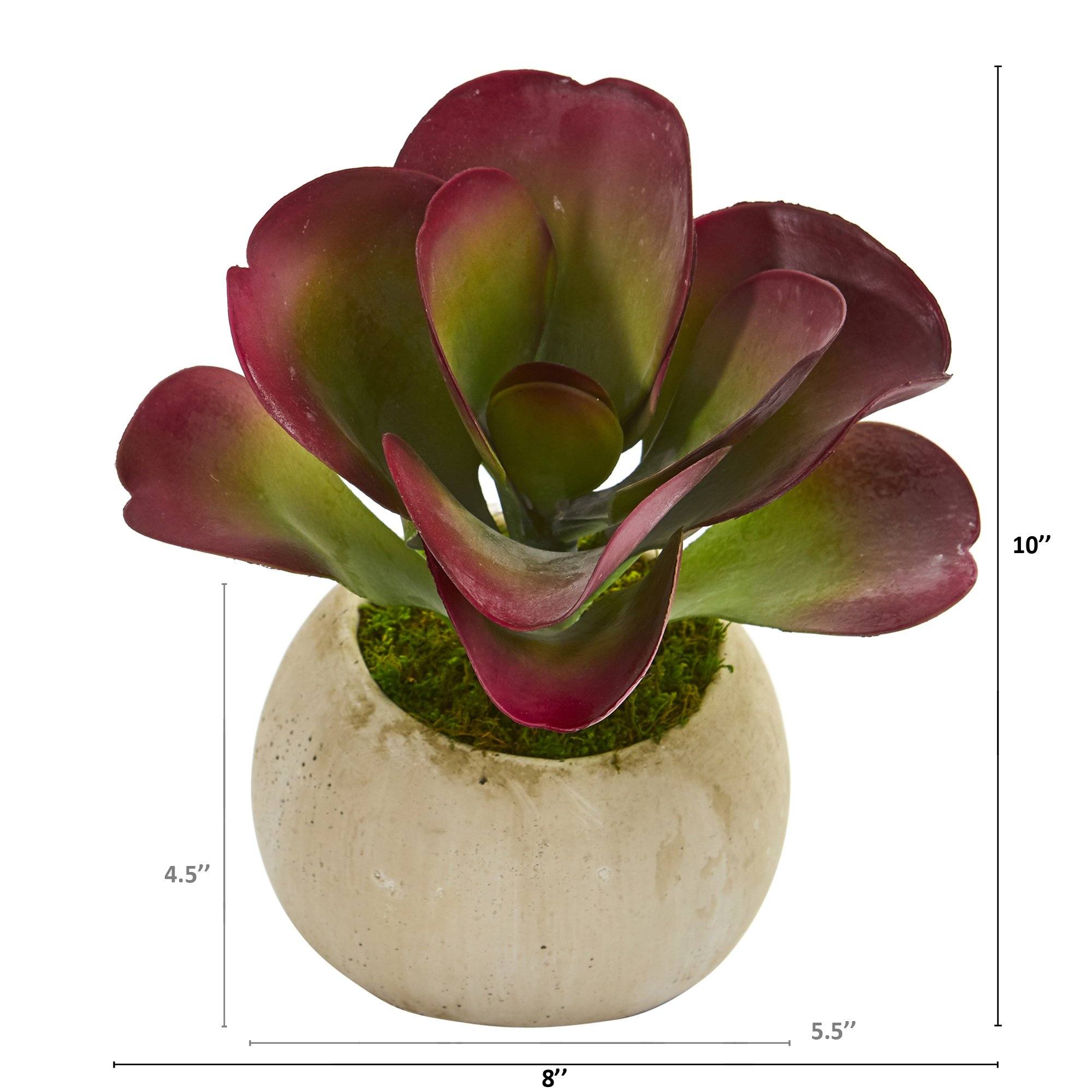 10” Succulent Artificial Plant in Stone Planter