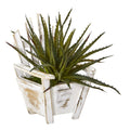 11” Aloe Succulent Artificial Plant in Chair Planter