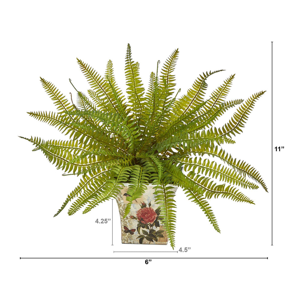 11” Fern Artificial Plant in Floral Planter