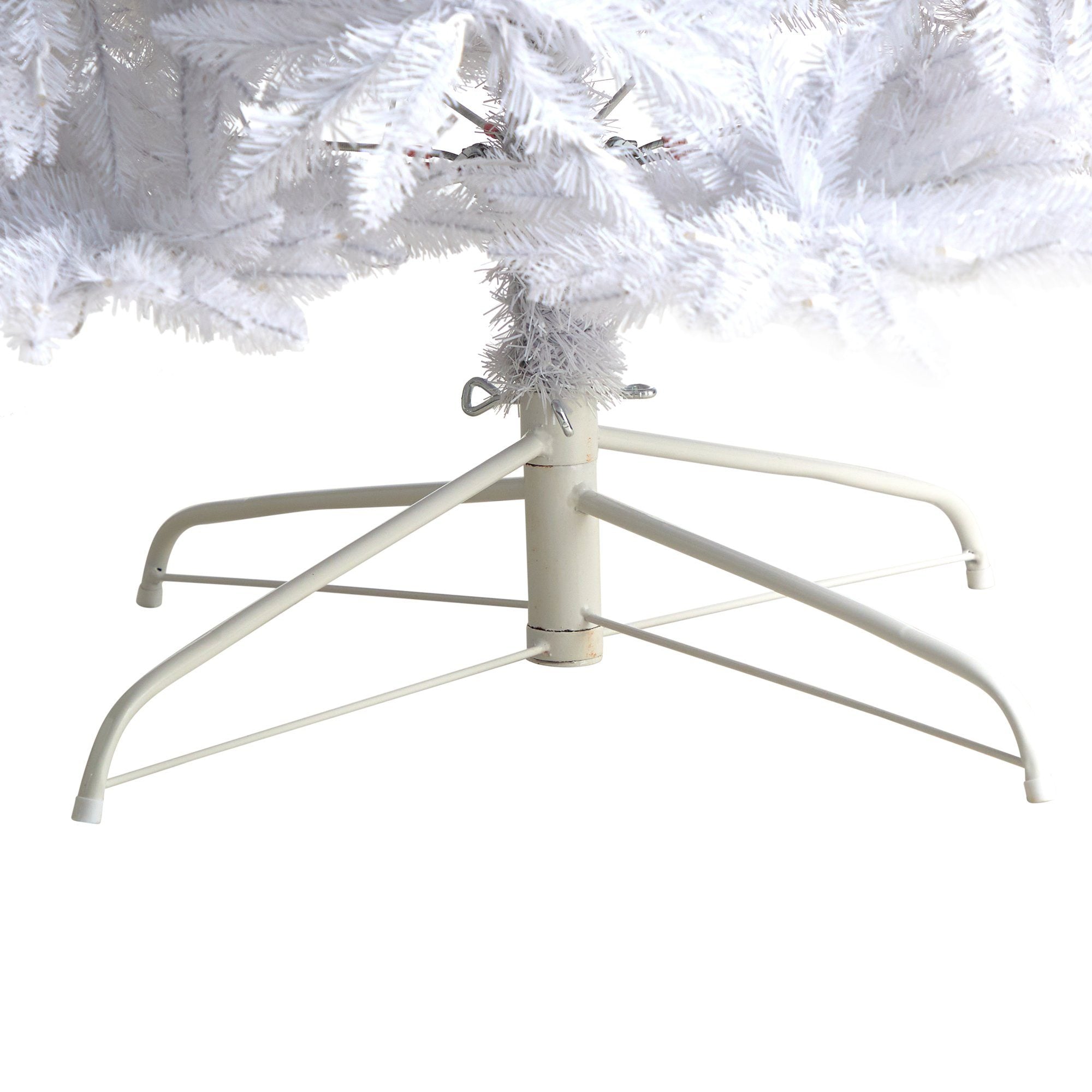 11’ Slim White Artificial Christmas Tree with 950 Warm White LED Lights and 2836 Bendable Branches