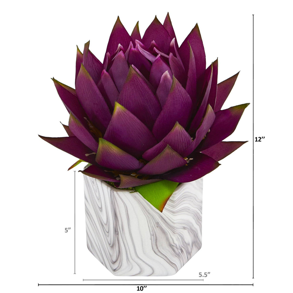 12” Musella Artificial Arrangement in Marble Finished Vase