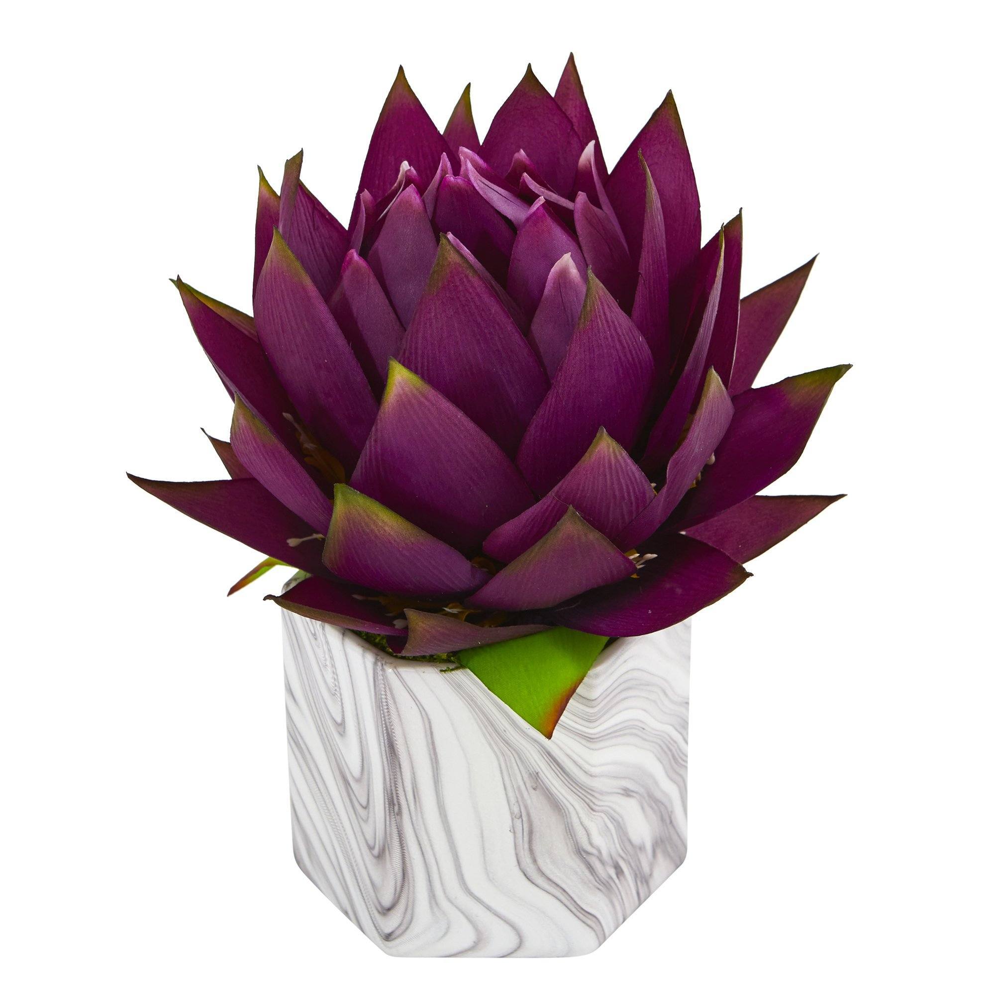 12” Musella Artificial Arrangement in Marble Finished Vase