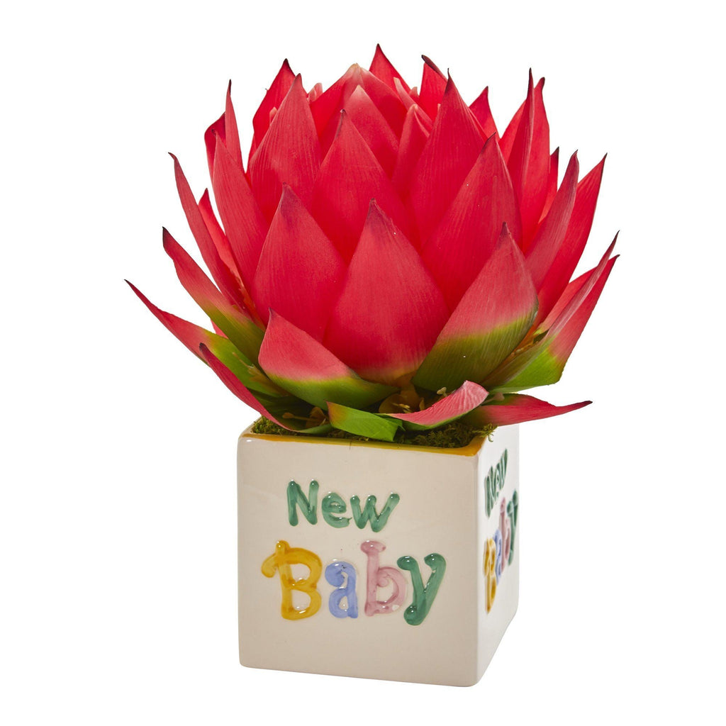 12” Musella Artificial Arrangement in “New Baby” Vase