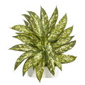 13” Aglonema Artificial Plant in White Planter