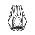 13” Geometric Black Metal Wire Votive Tea Lantern Candle Holder