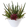 13” Mixed Succulent Artificial Plant in White Bowl