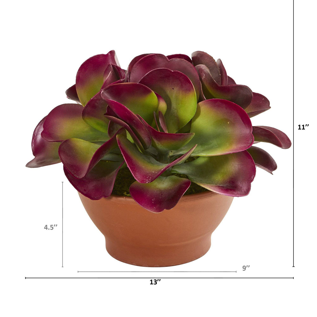 13” Succulent Artificial Plant in Terra-Cotta Planter