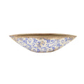 13” Tuscan Ceramic Blue Scroll Decorative Bowl