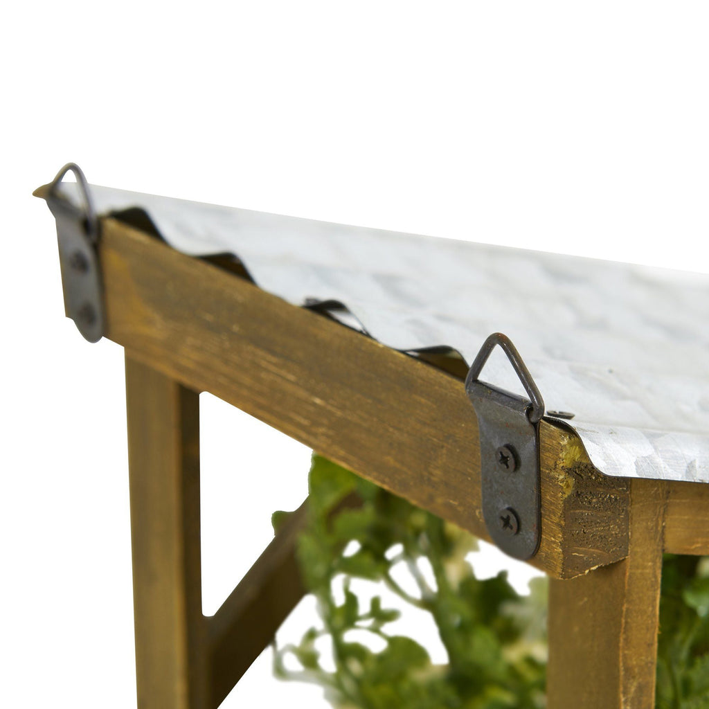 14” Magnolia Artificial Arrangement in Tin Roof Planter