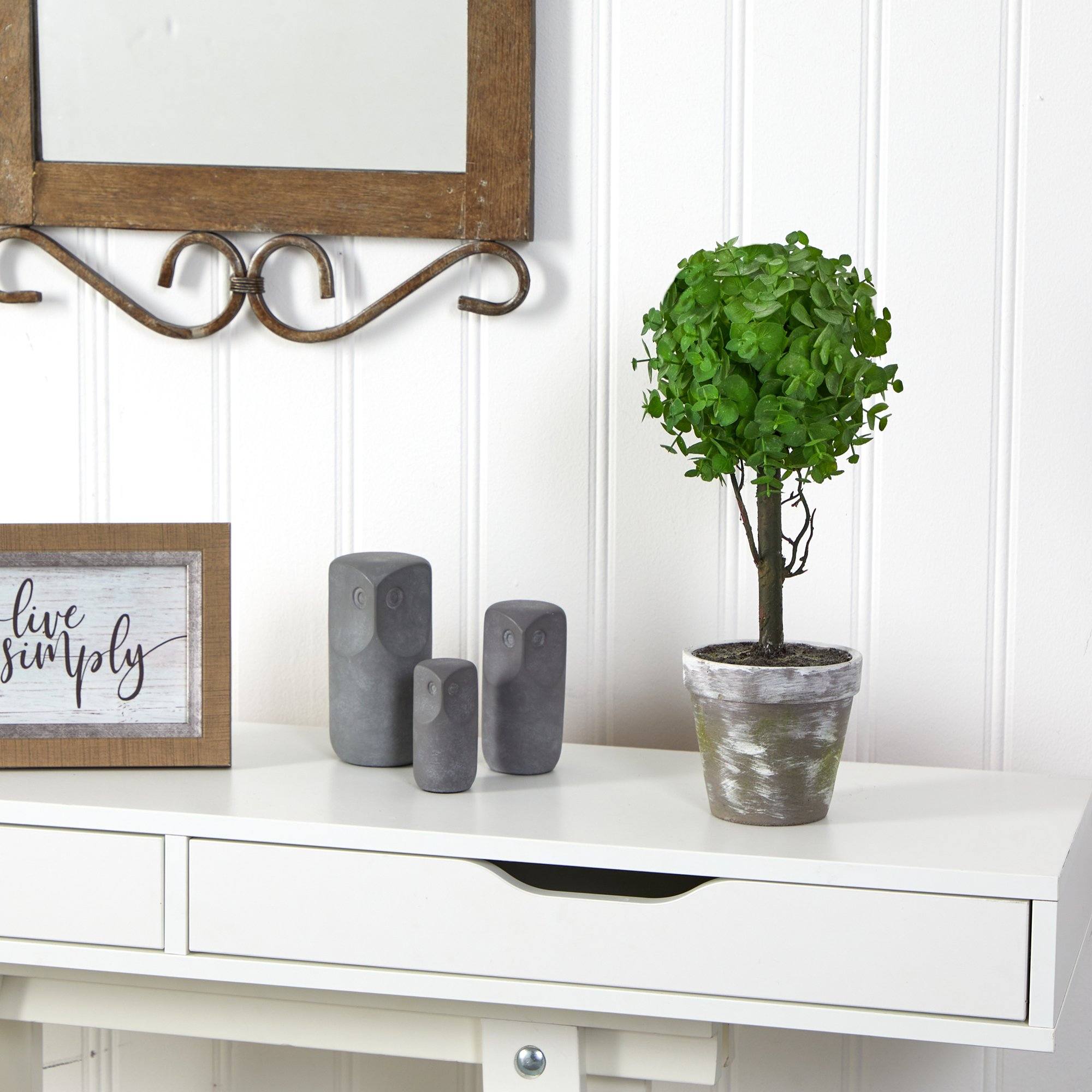 15” Eucalyptus Topiary Artificial Tree