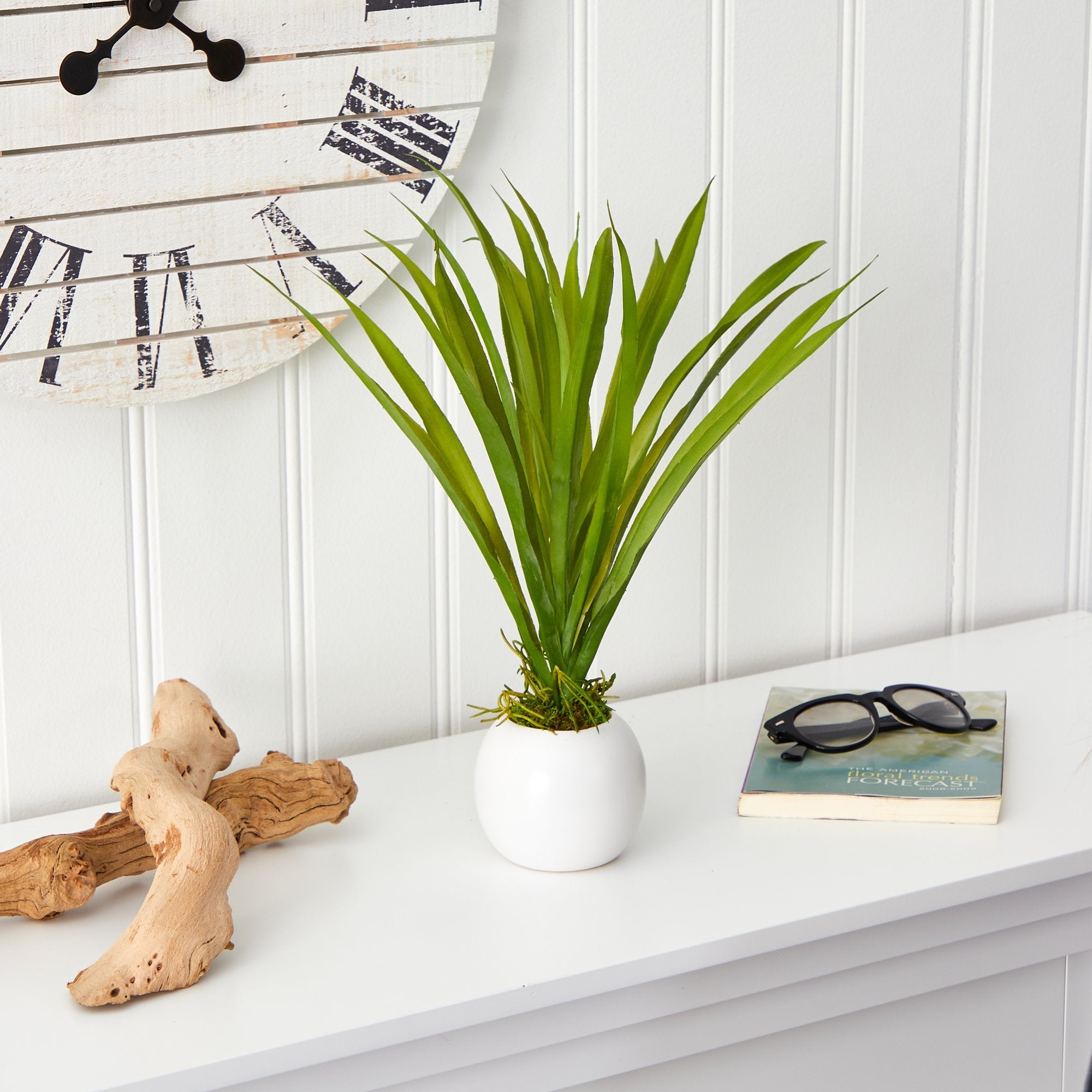 15” Grass Artificial Plant in Decorative Planter