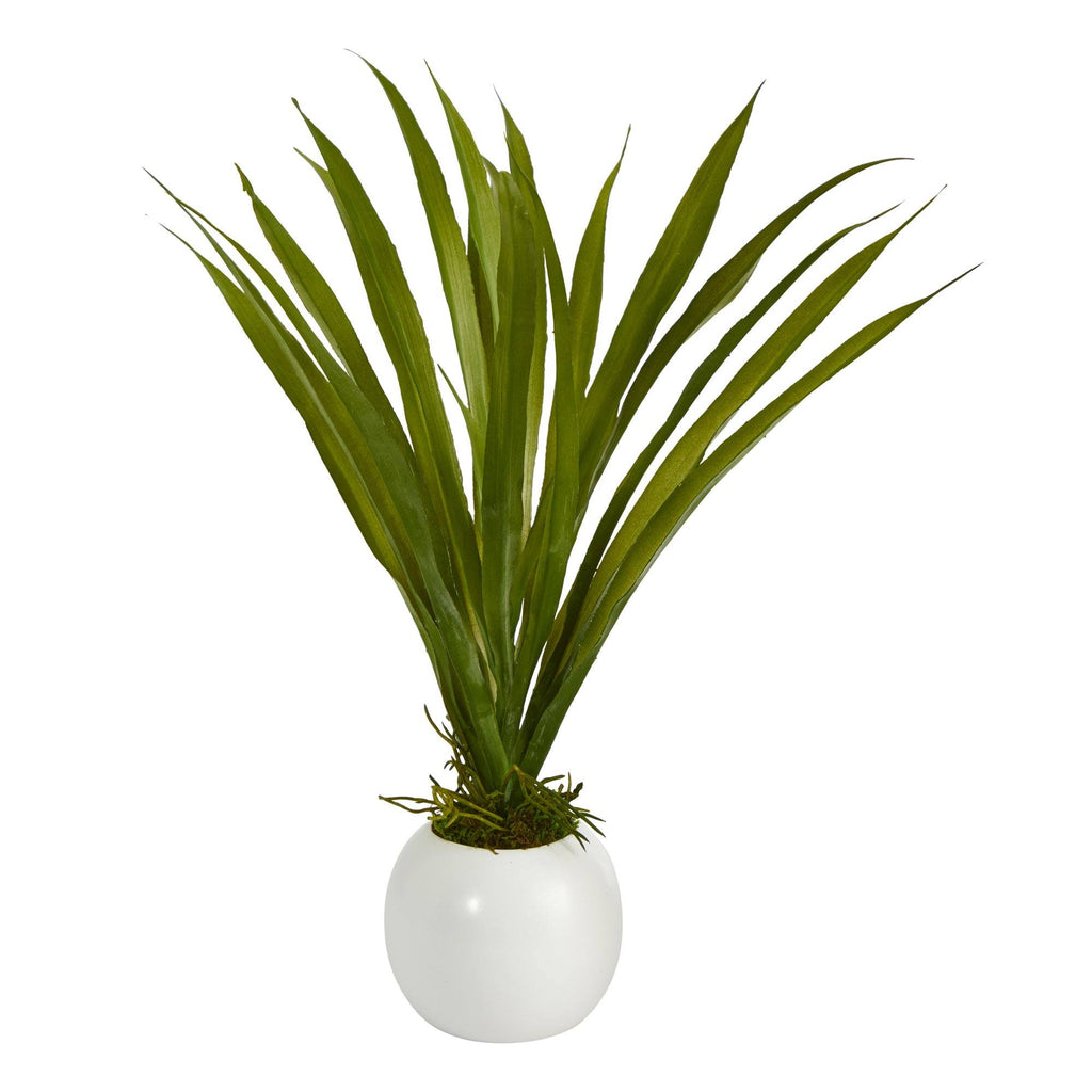 15” Grass Artificial Plant in Decorative Planter