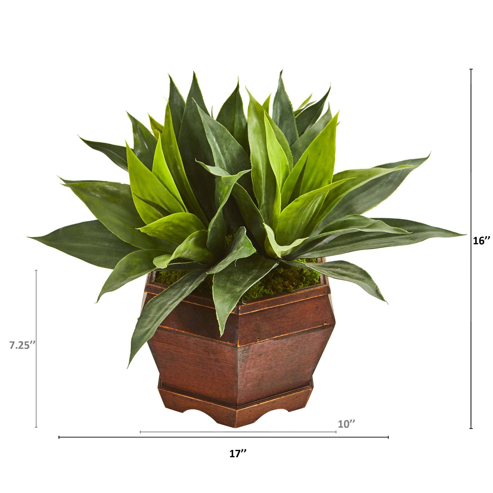 16” Agave Succulent Artificial Plant in Decorative Planter