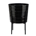 16” Farmhouse Metal Ribbed Planter