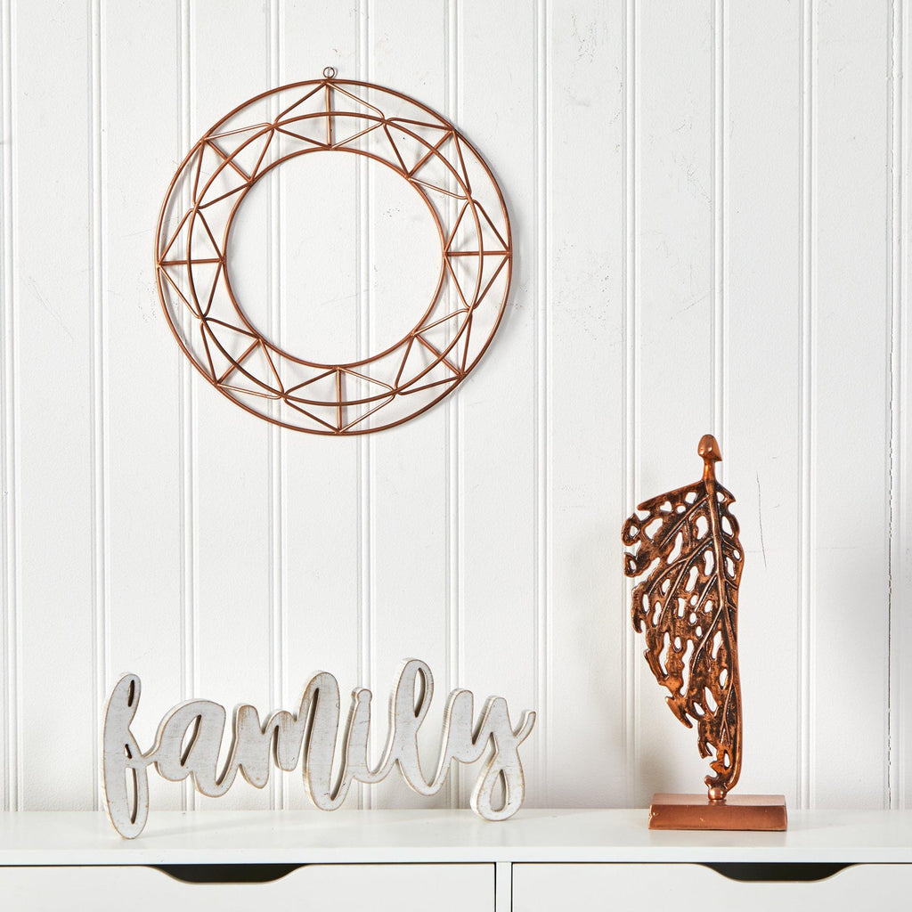 16” Geometric Copper Wall Decor
