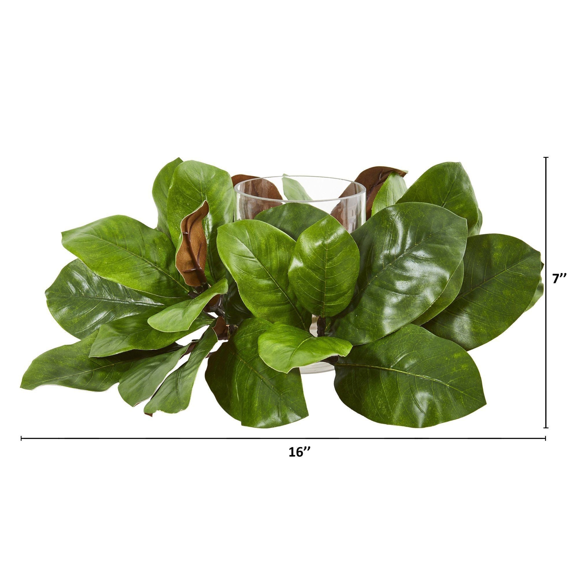 16” Magnolia Leaf Artificial Arrangement Candelabrum