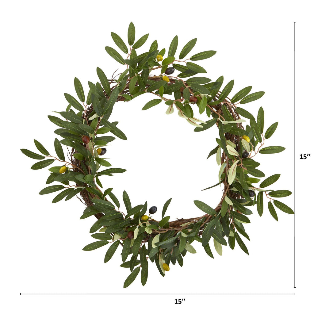16” Olive Artificial Wreath