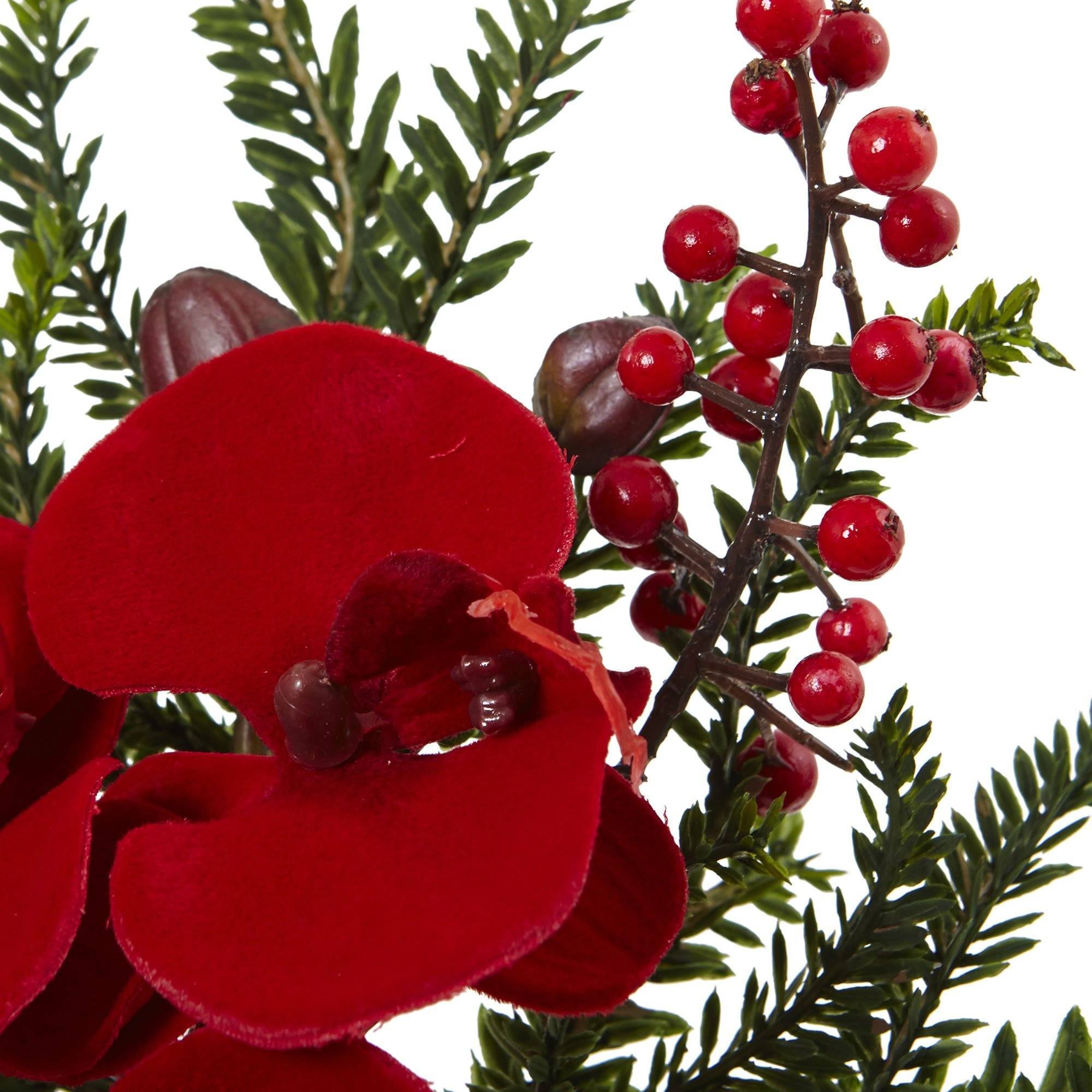 16” Phalaenopsis Orchid and Berry Artificial Flower (Set of 6)