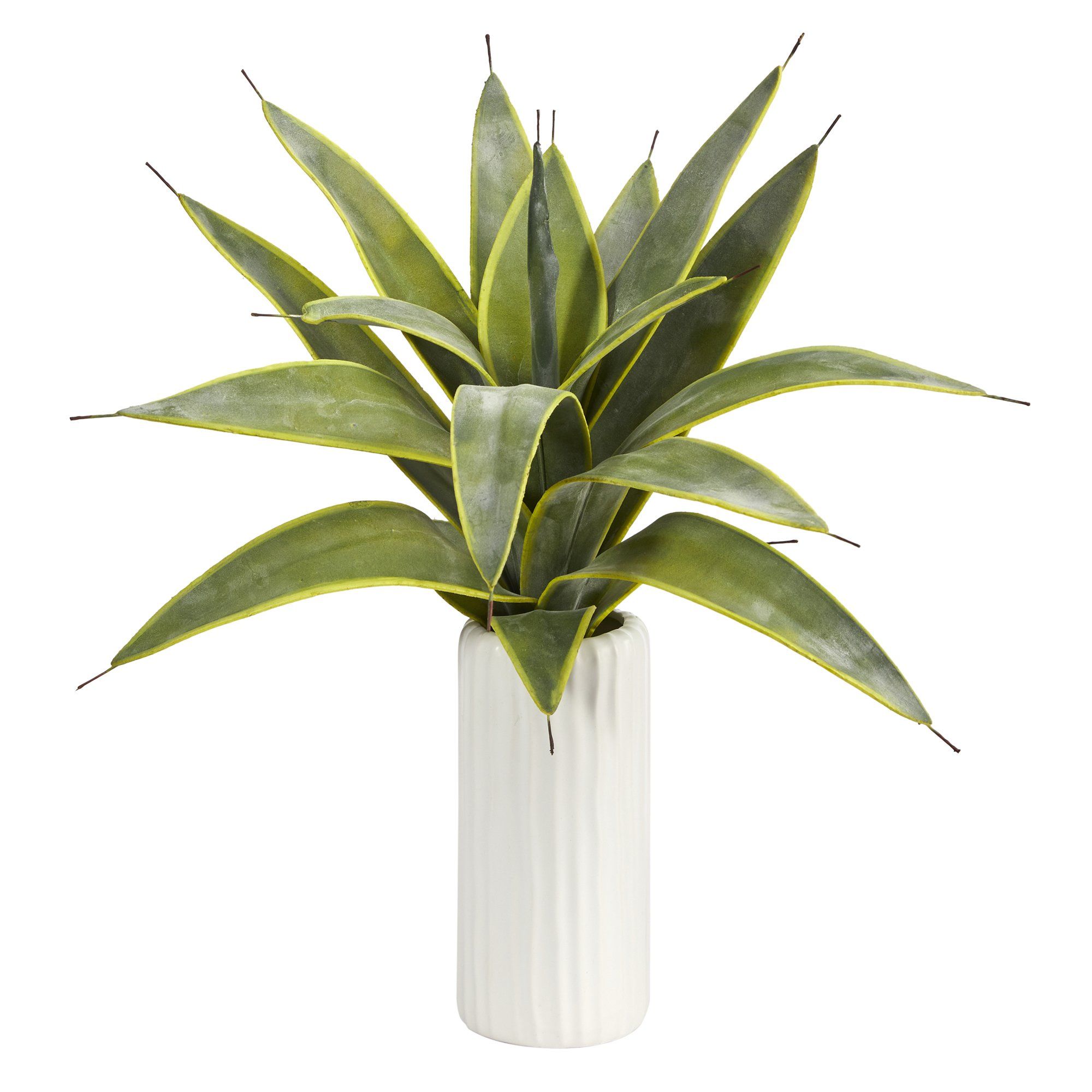 16” Sanseveria Artificial Plant in White Planter