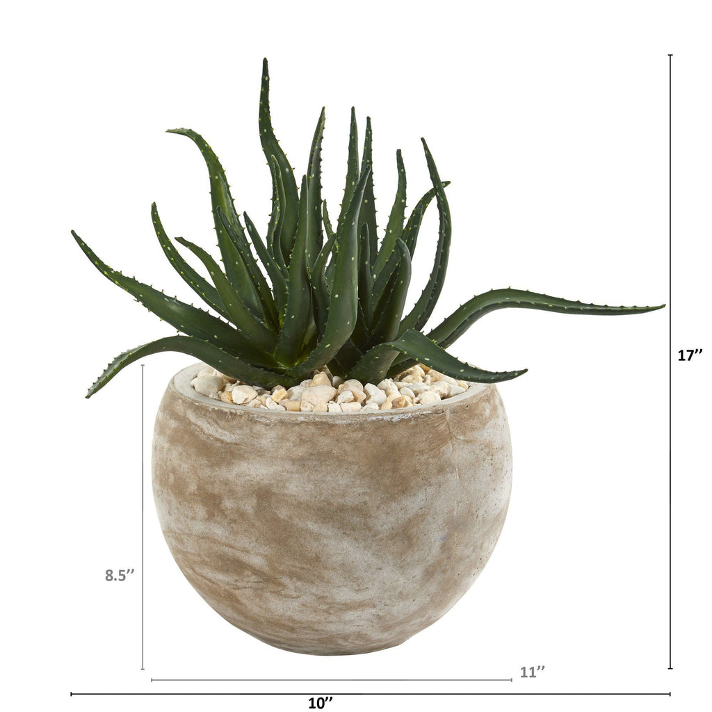 17” Aloe Succulent Artificial Plant in Sand Colored Planter