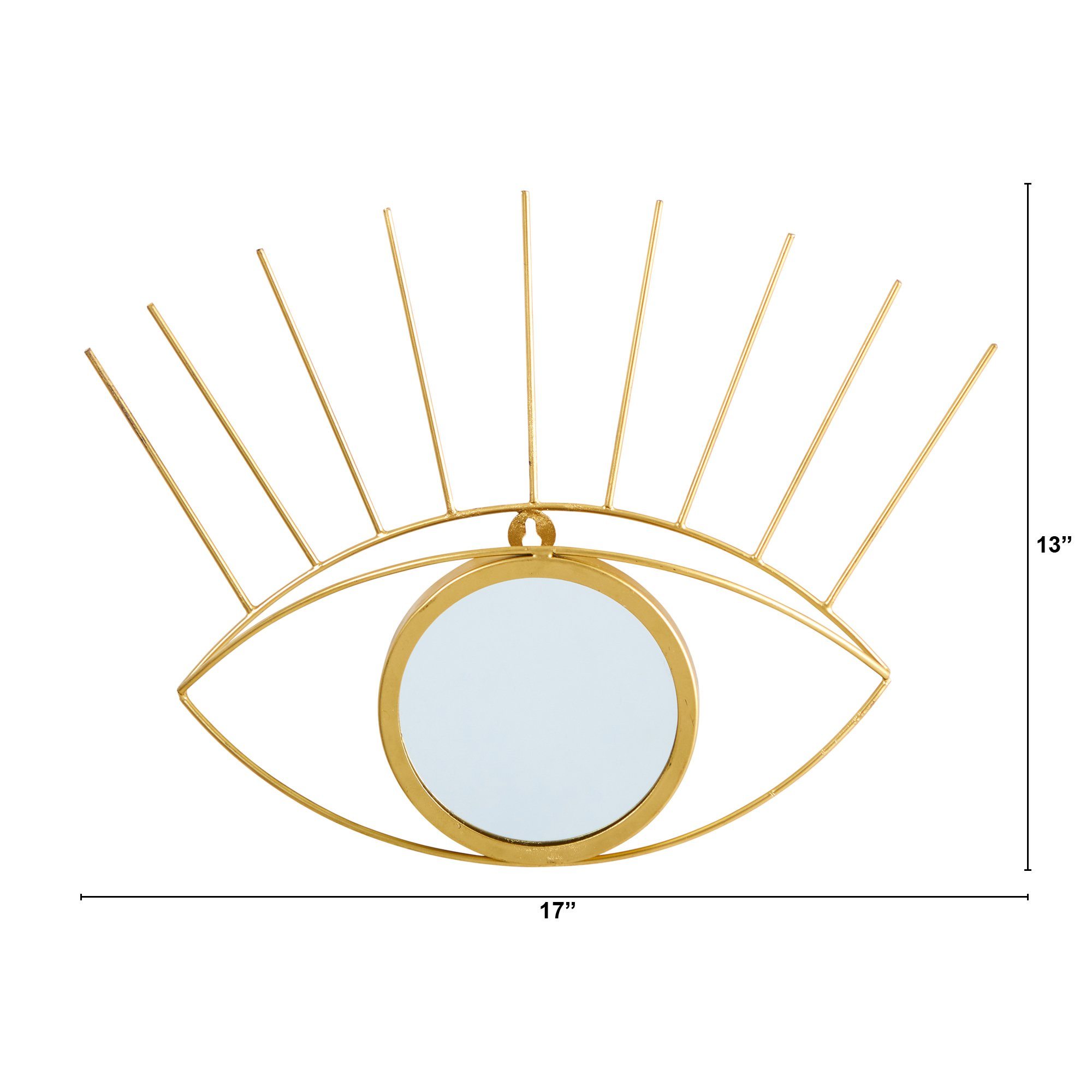 17” Gold Metal Glam Eye Wall Decor Accent Mirror