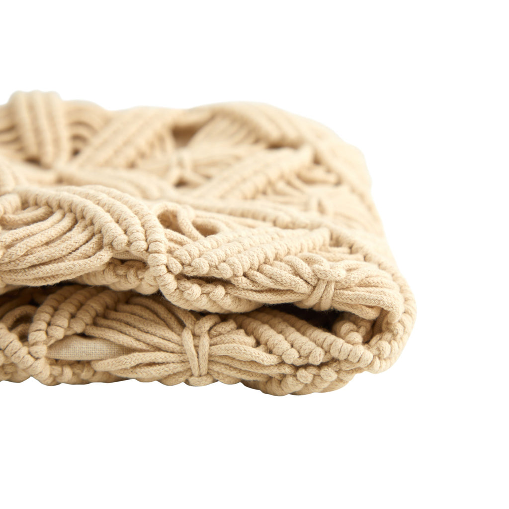 18” Boho Diamond Woven Macrame Decorative Pillow Cover