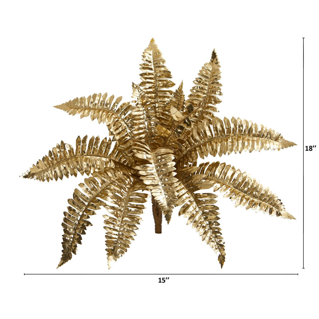 18” Metallic Boston Fern Artificial Plant (Set of 12)