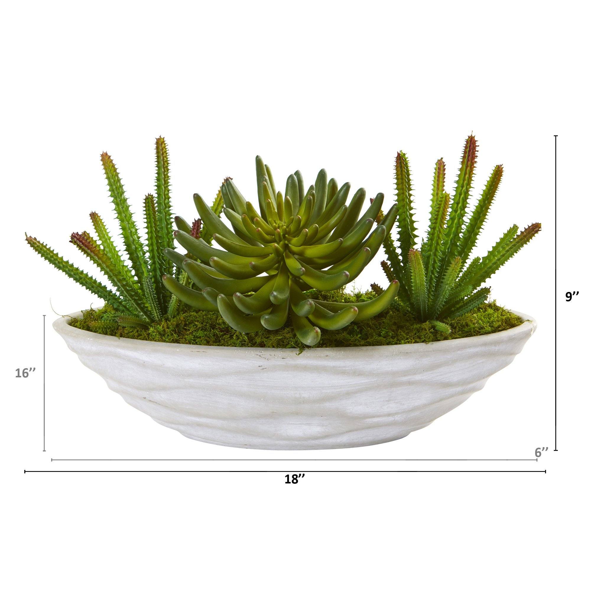 18” Succulent Artificial Plant in Decorative Planter