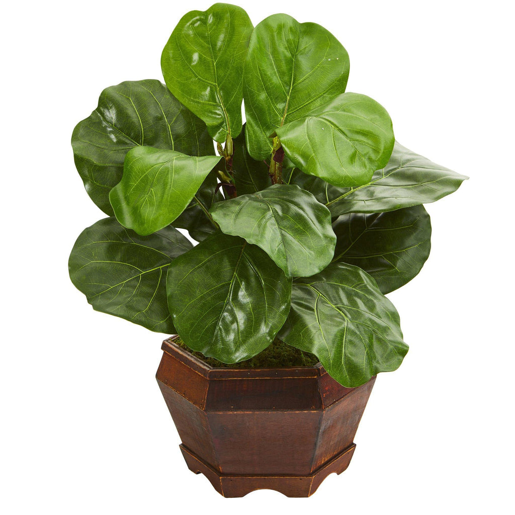 19” Fiddle Leaf Artificial Plant in Decorative Planter