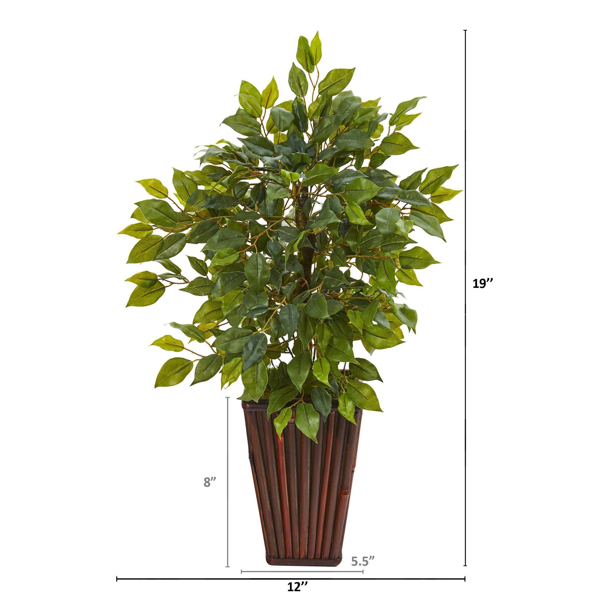19” Mini Ficus Artificial Tree in Decorative Planter