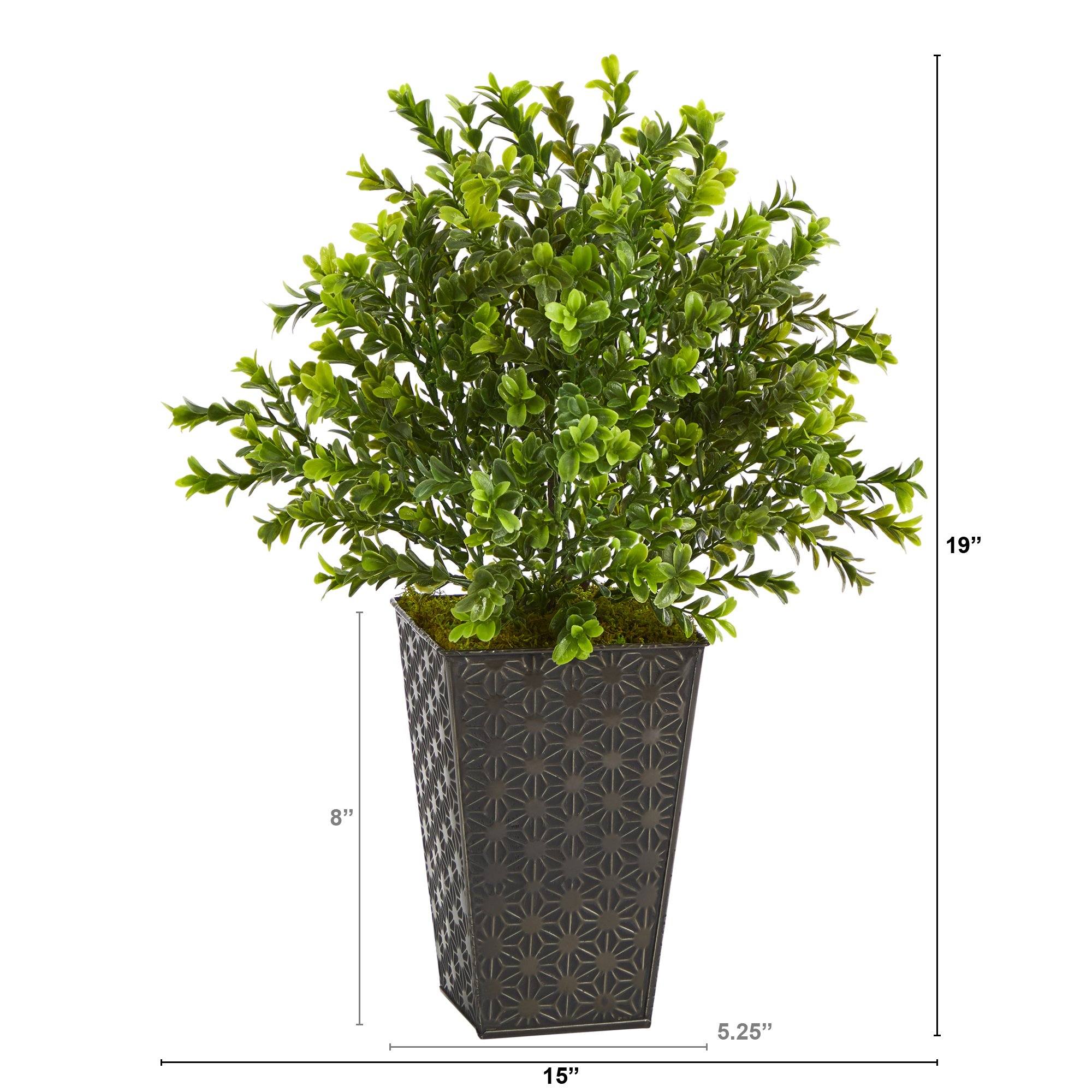 19” Sweet Grass Artificial Plant in Embossed Black Planter (Indoor/Outdoor)