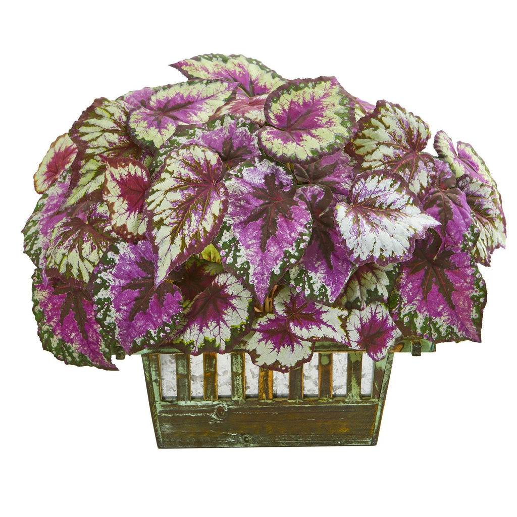 19” Wax Begonia Artificial Plant in Decorative Planter