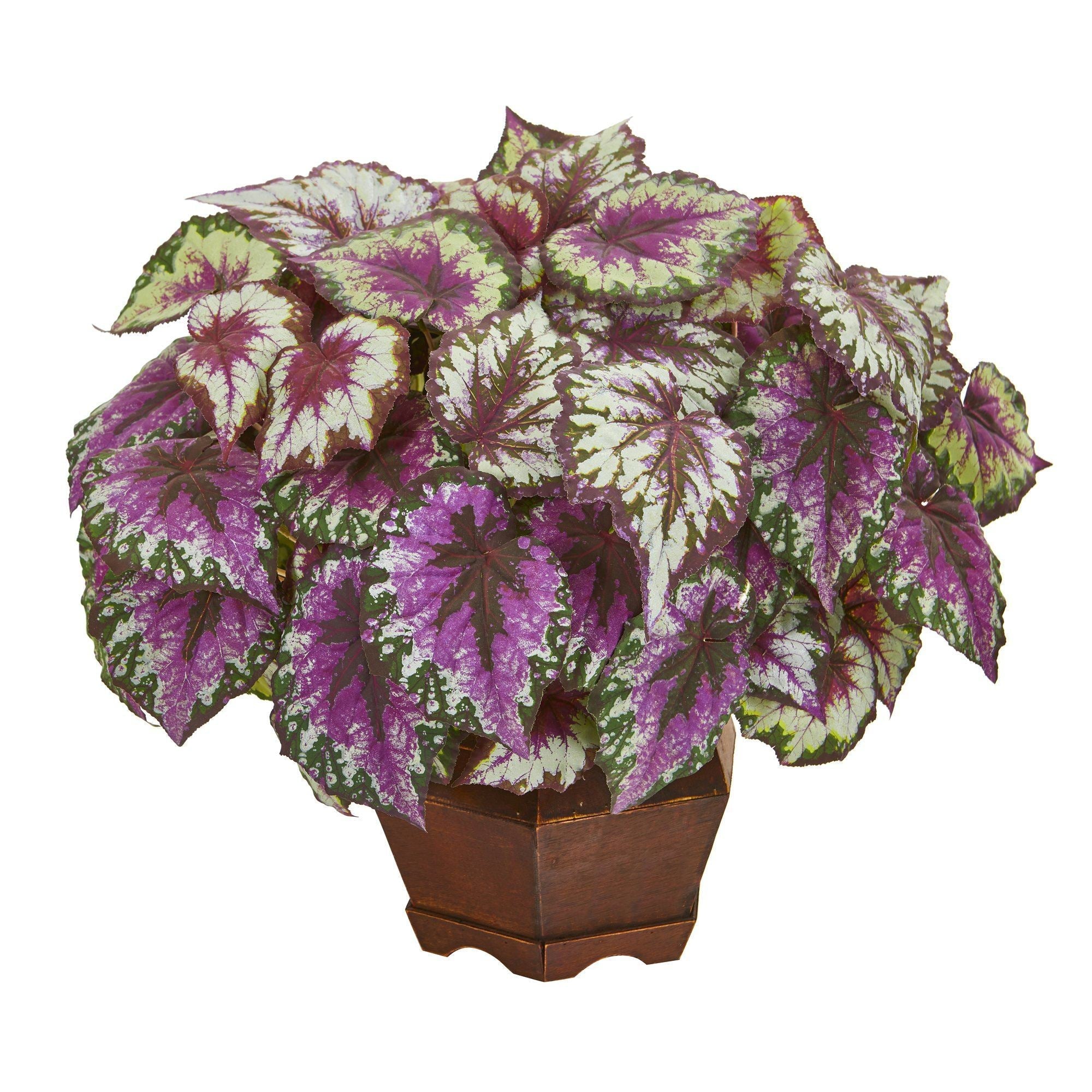 19” Wax Begonia Artificial Plant in Decorative Pot