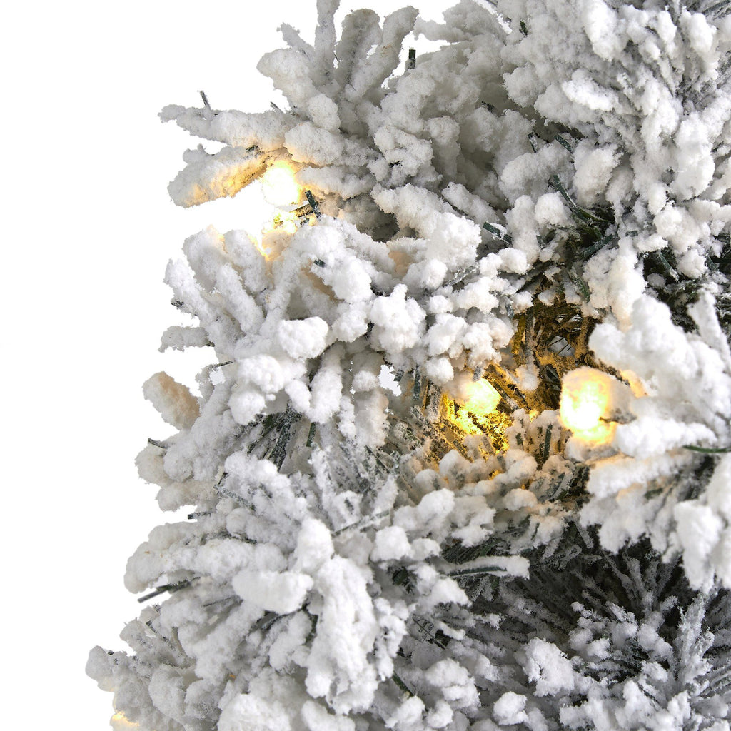 2’ Flocked Artificial Christmas Tree with 30 Clear LED Lights