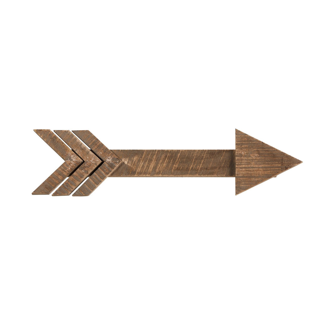 2' Rustic Wood Arrows Wall Art Décor (Set of 2)