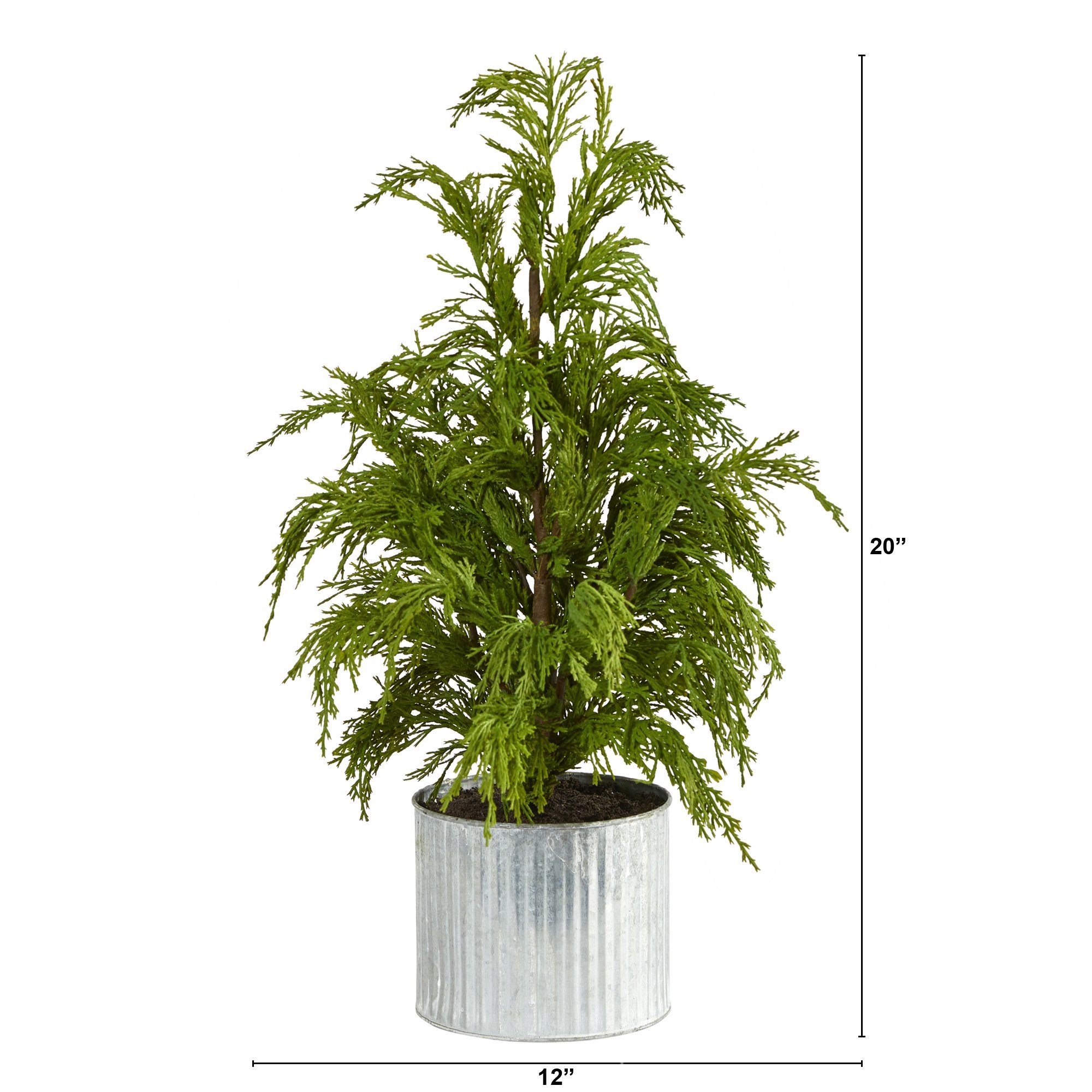 20” Cedar Pine “Natural Look” Artificial Christmas Tree in Decorative Planter