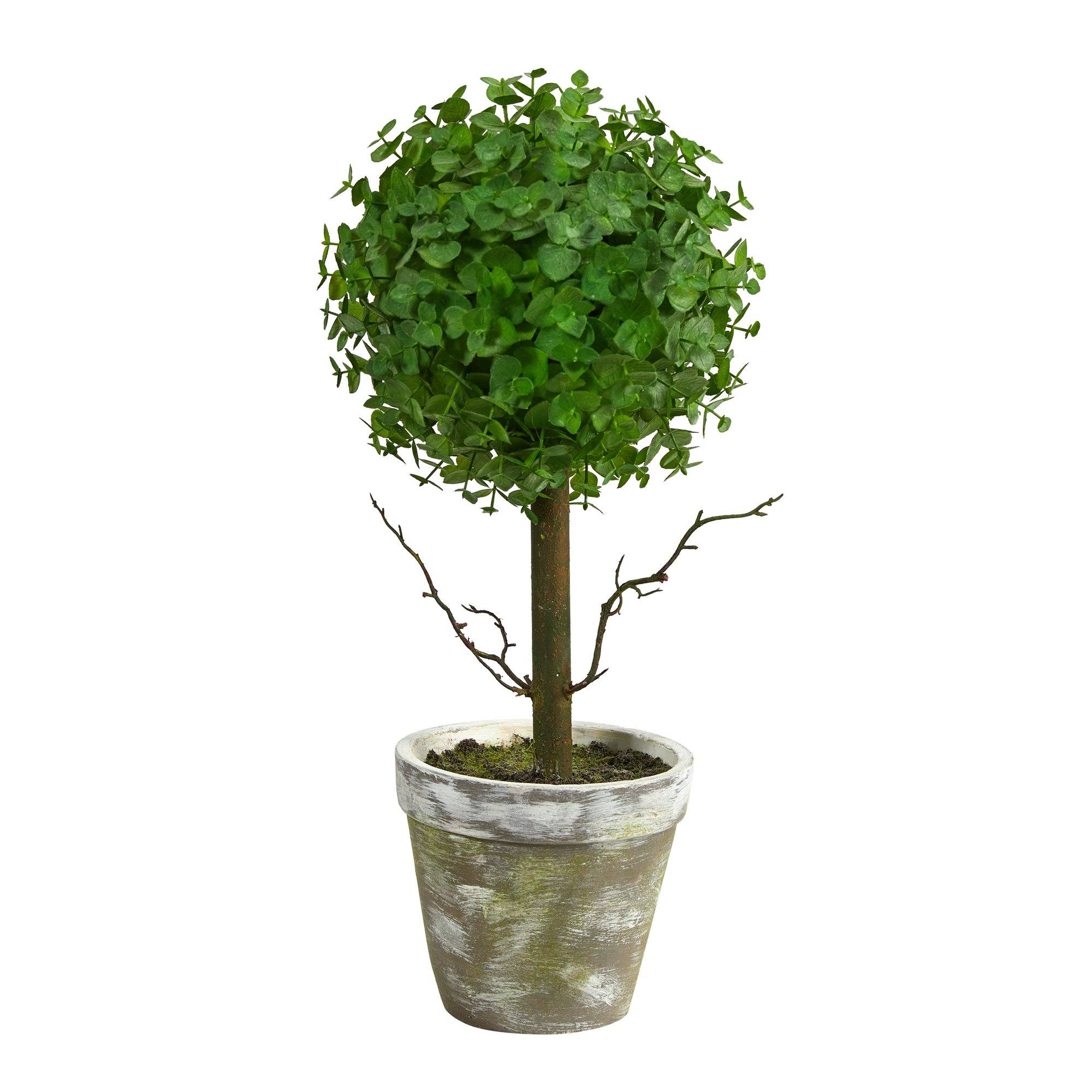 20” Eucalyptus Single Ball Topiary Artificial Tree