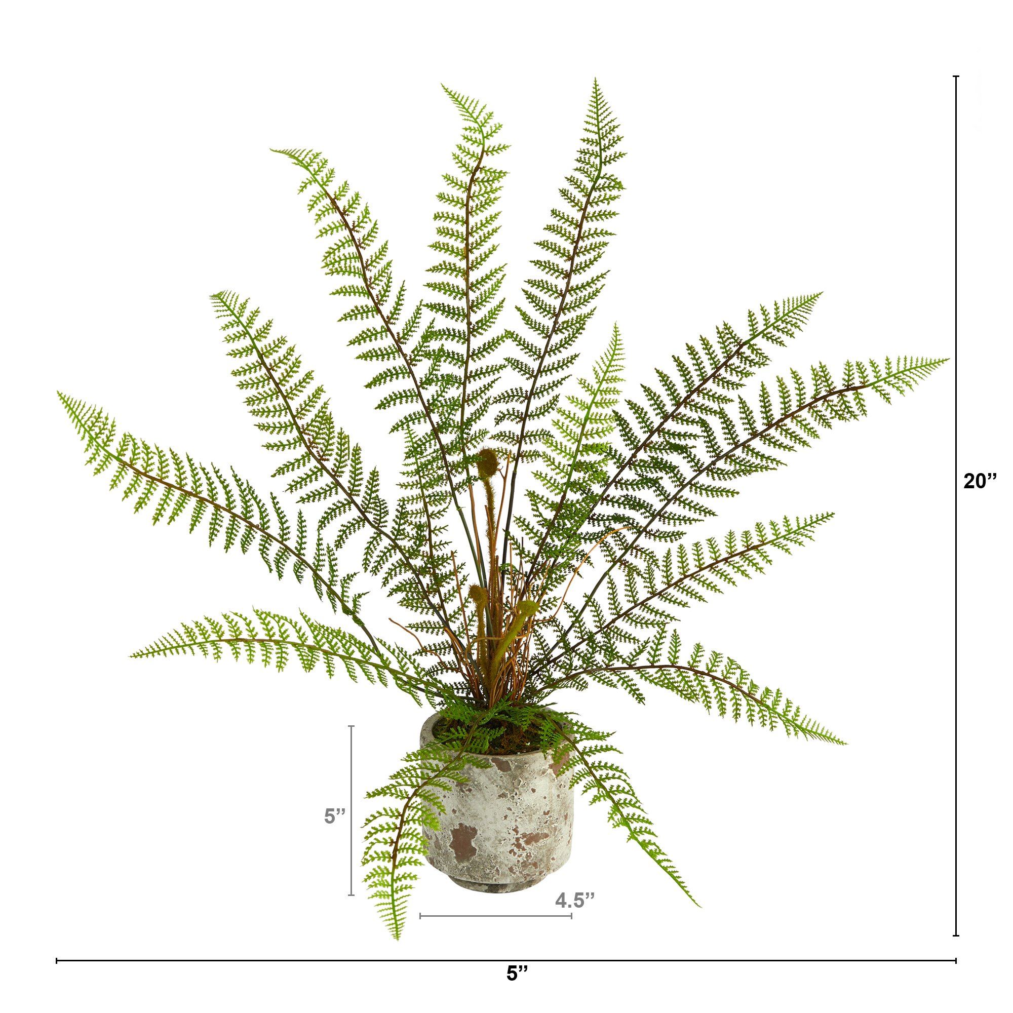 20” Fern Artificial Plant in Decorative Planter