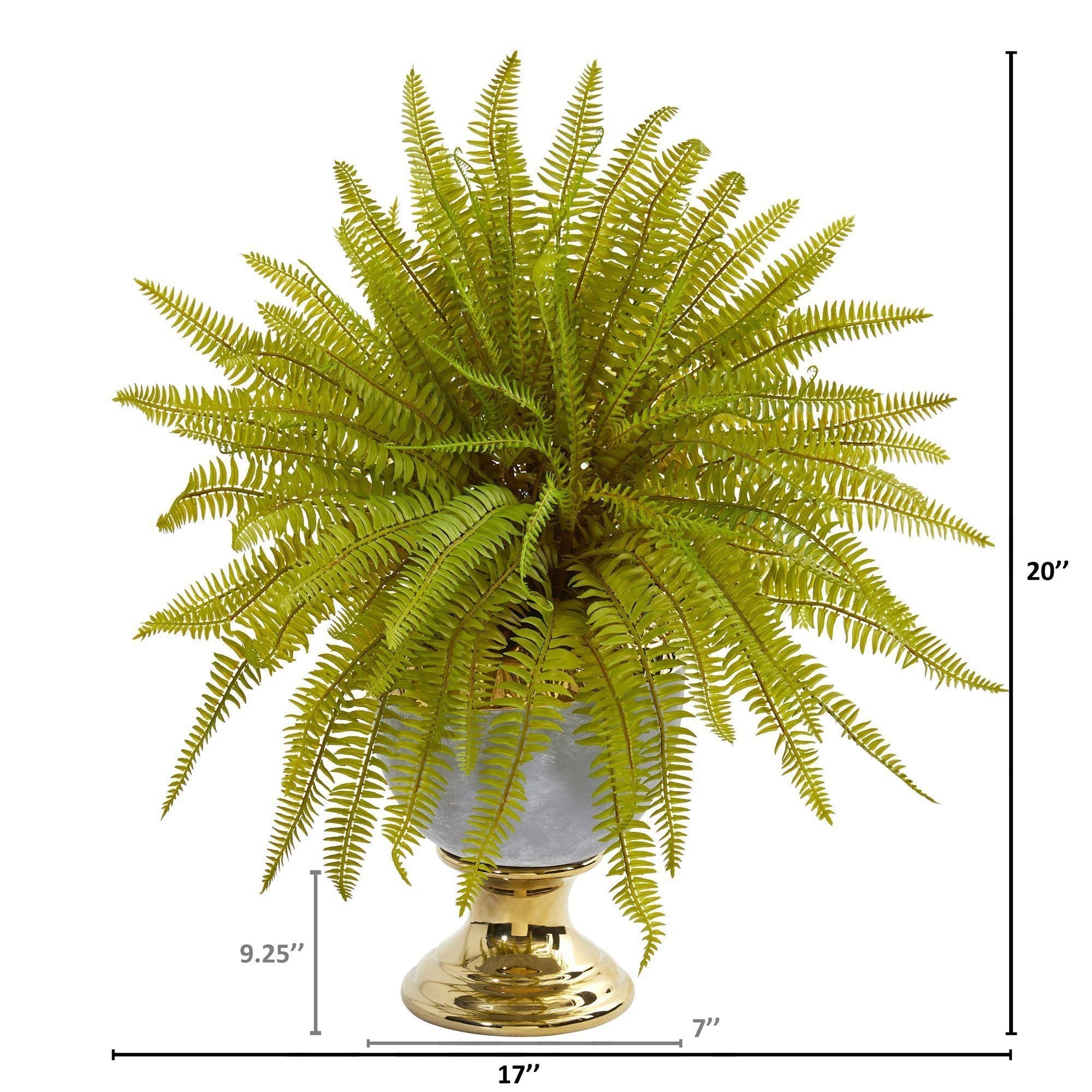 20” Fern Artificial Plant in Stoneware Urn