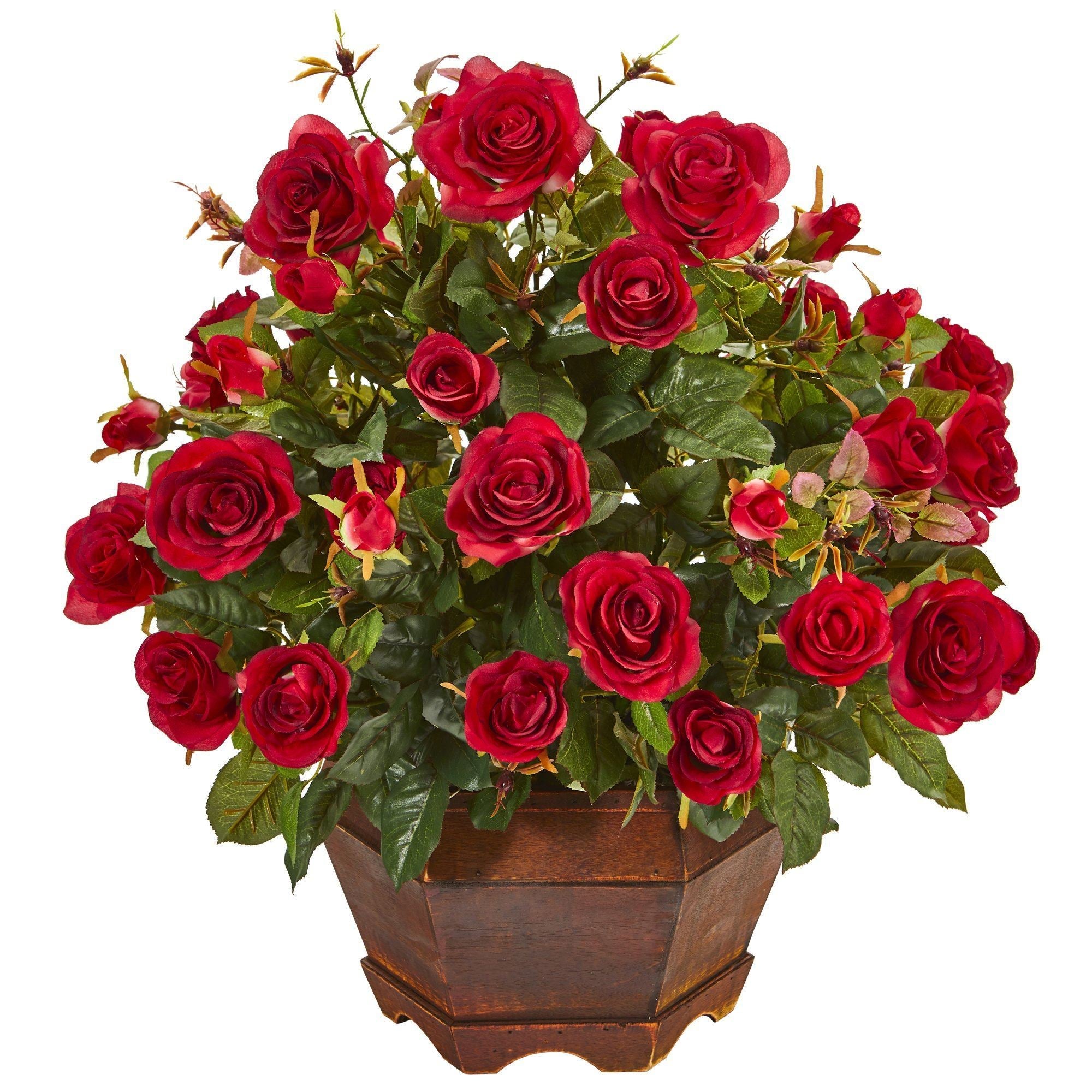 20” Garden Rose Artificial Arrangement in Decorative Vase