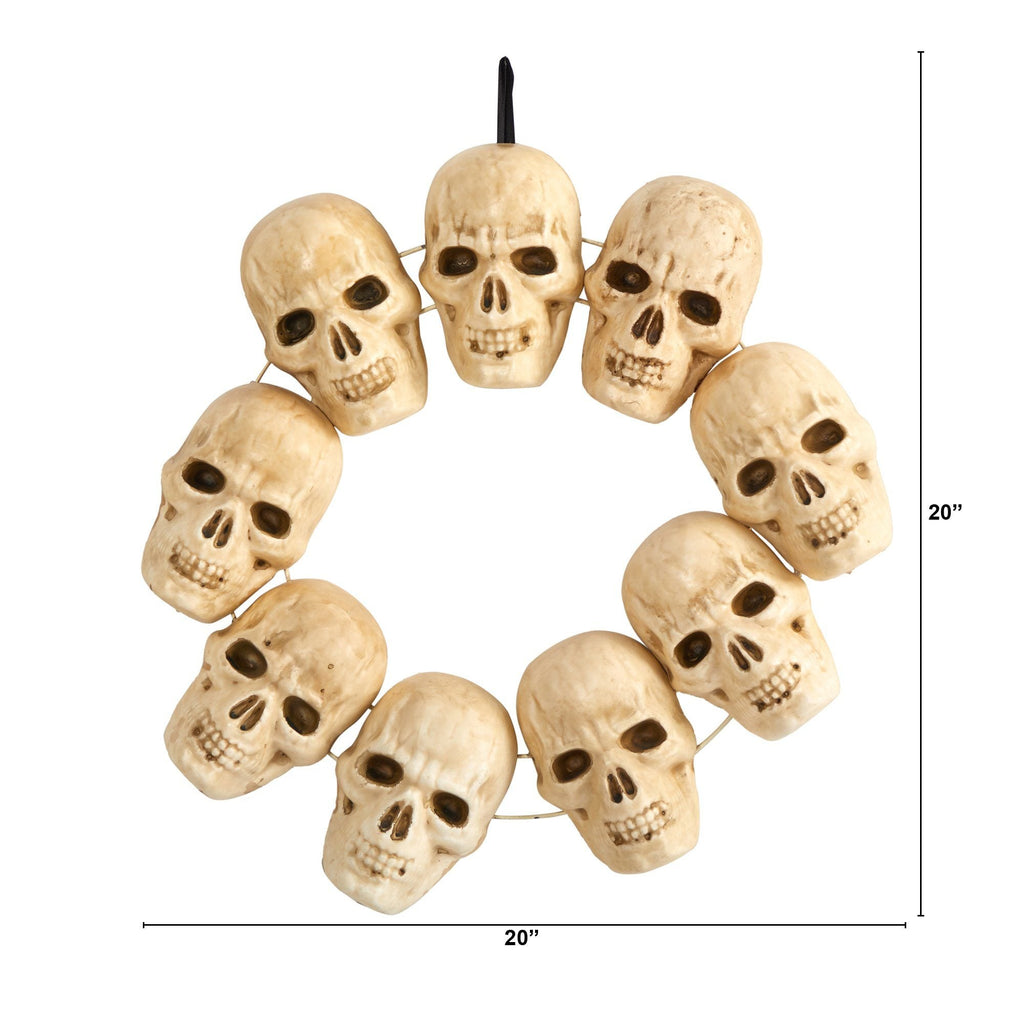 20” Halloween Skull Wreath with Lighted Eyes