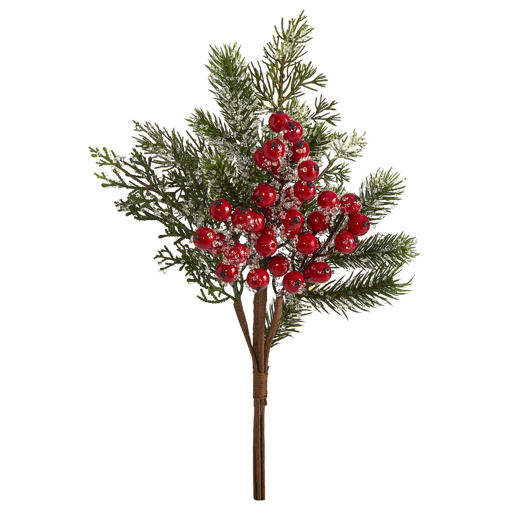 20” Iced Pine and Berries Artificial Plant (Set of 4)
