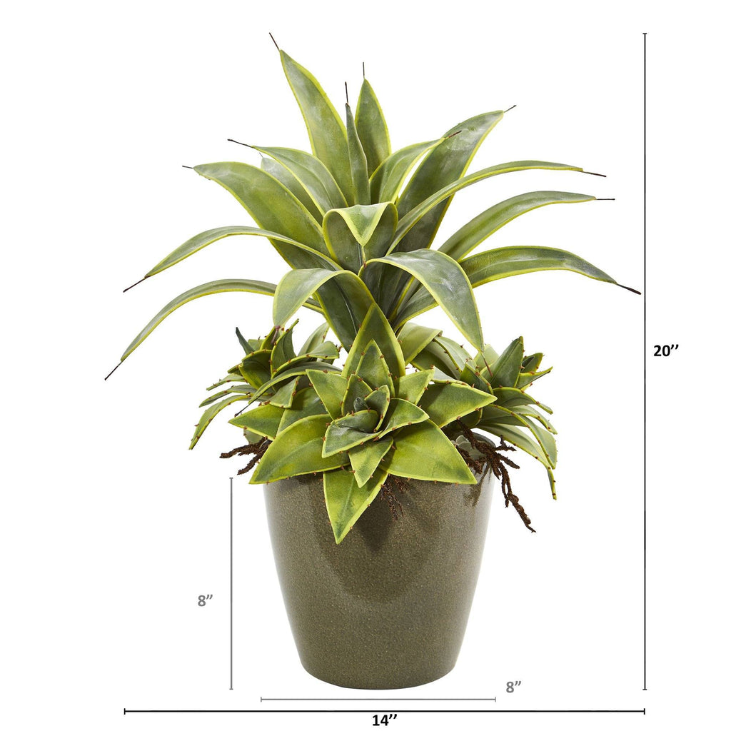 20” Sansevieria Artificial Plant in Planter