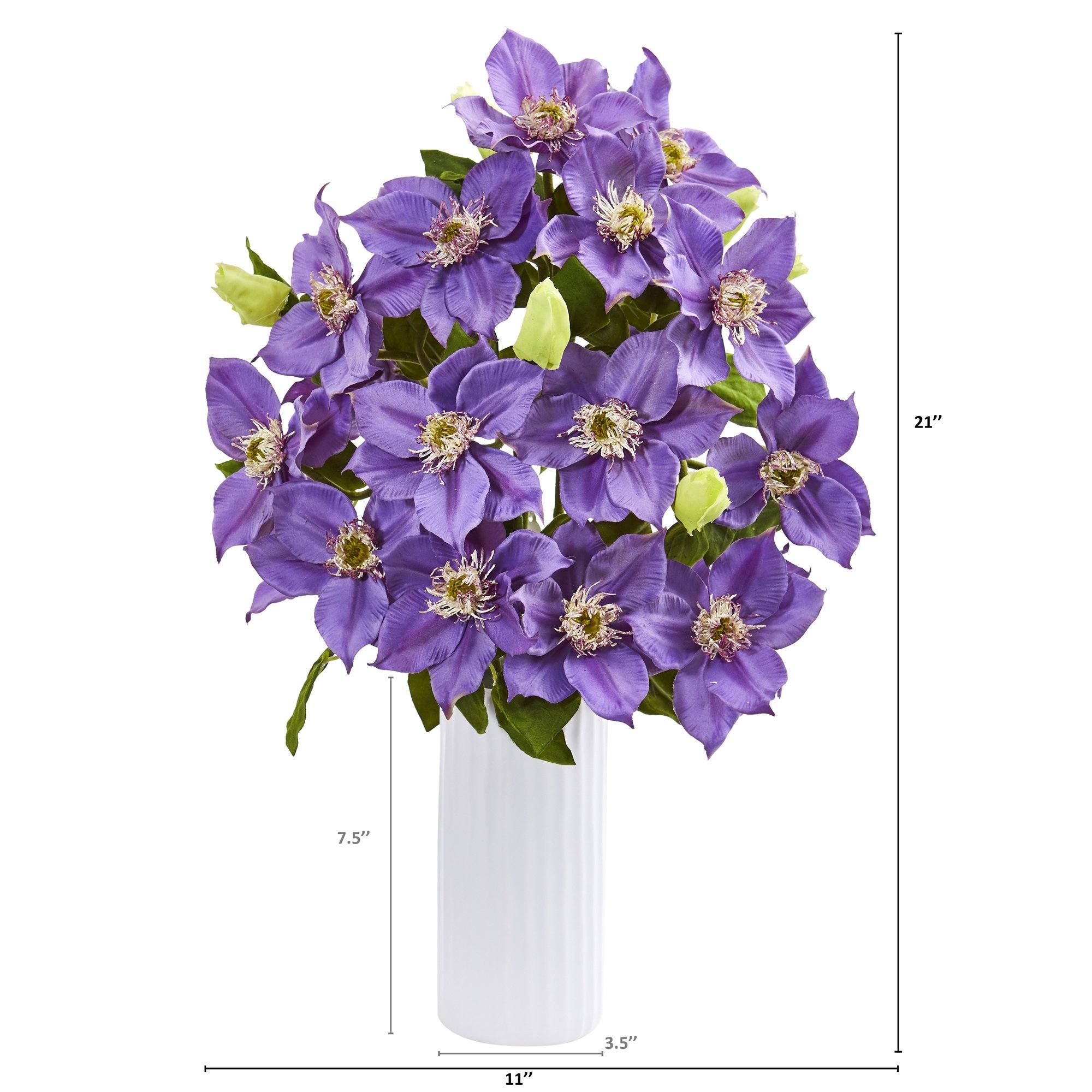 21” Anemone Artificial Arrangement in White Vase