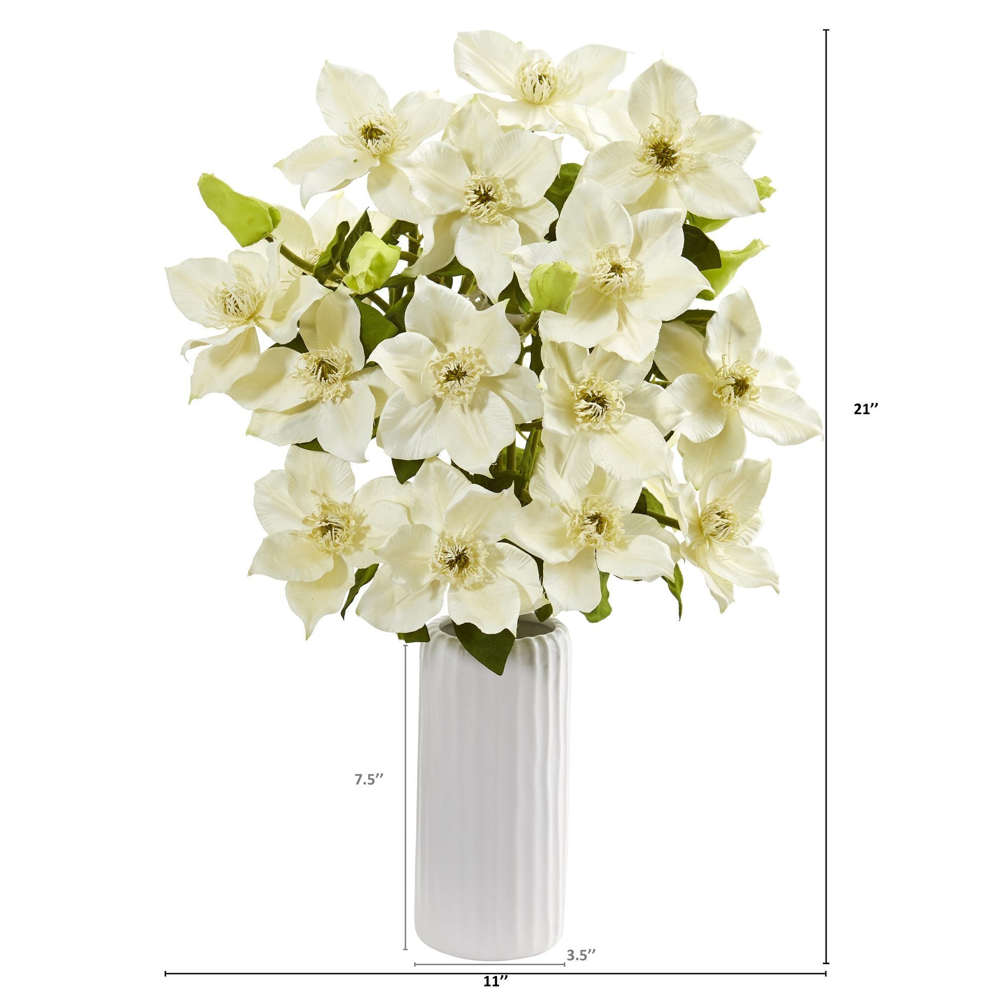 21” Anemone Artificial Arrangement in White Vase