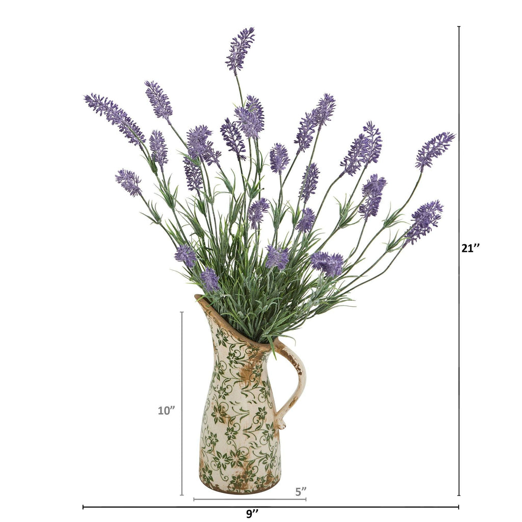 21” Lavender Artificial Plant in Floral Pitcher
