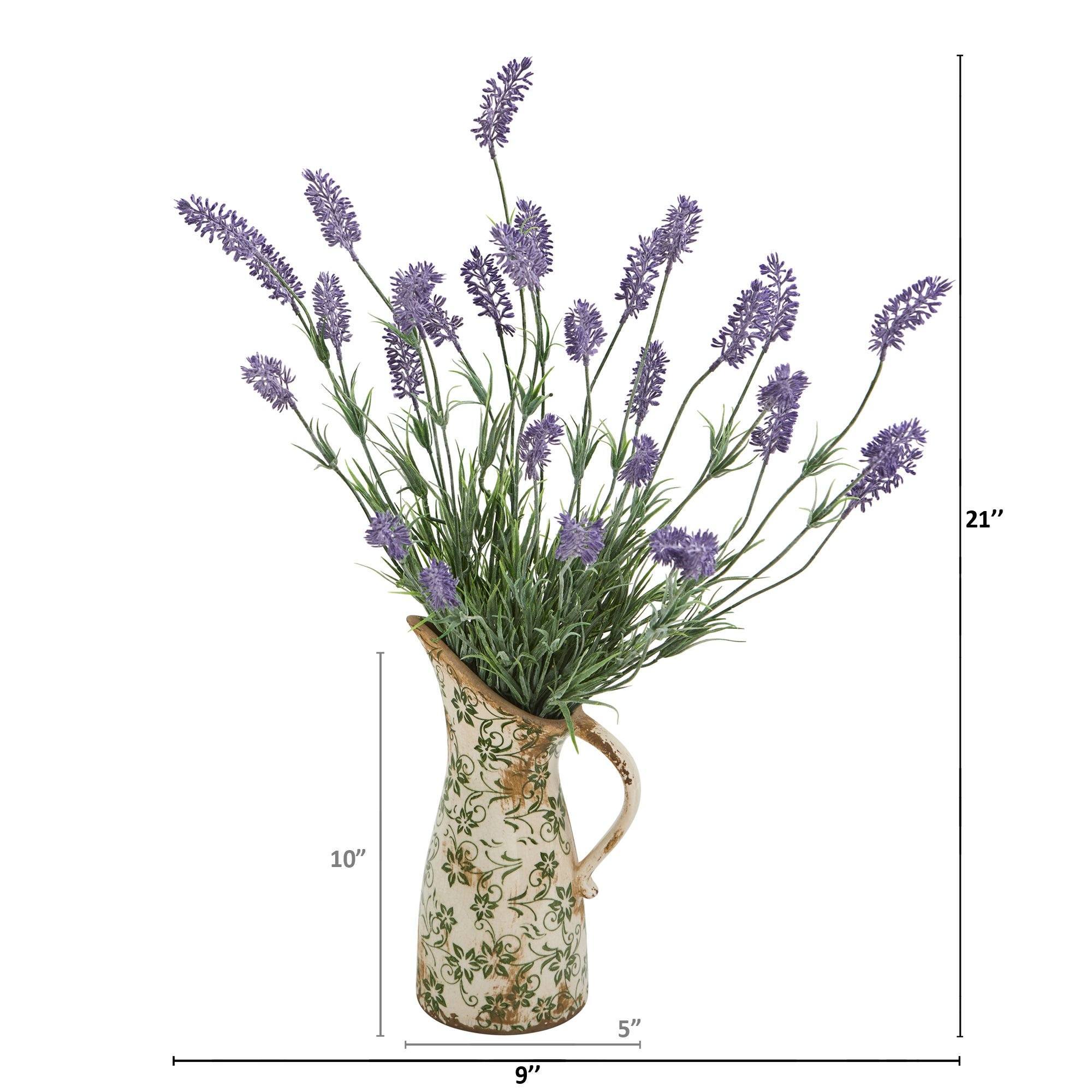 21” Lavender Artificial Plant in Floral Pitcher