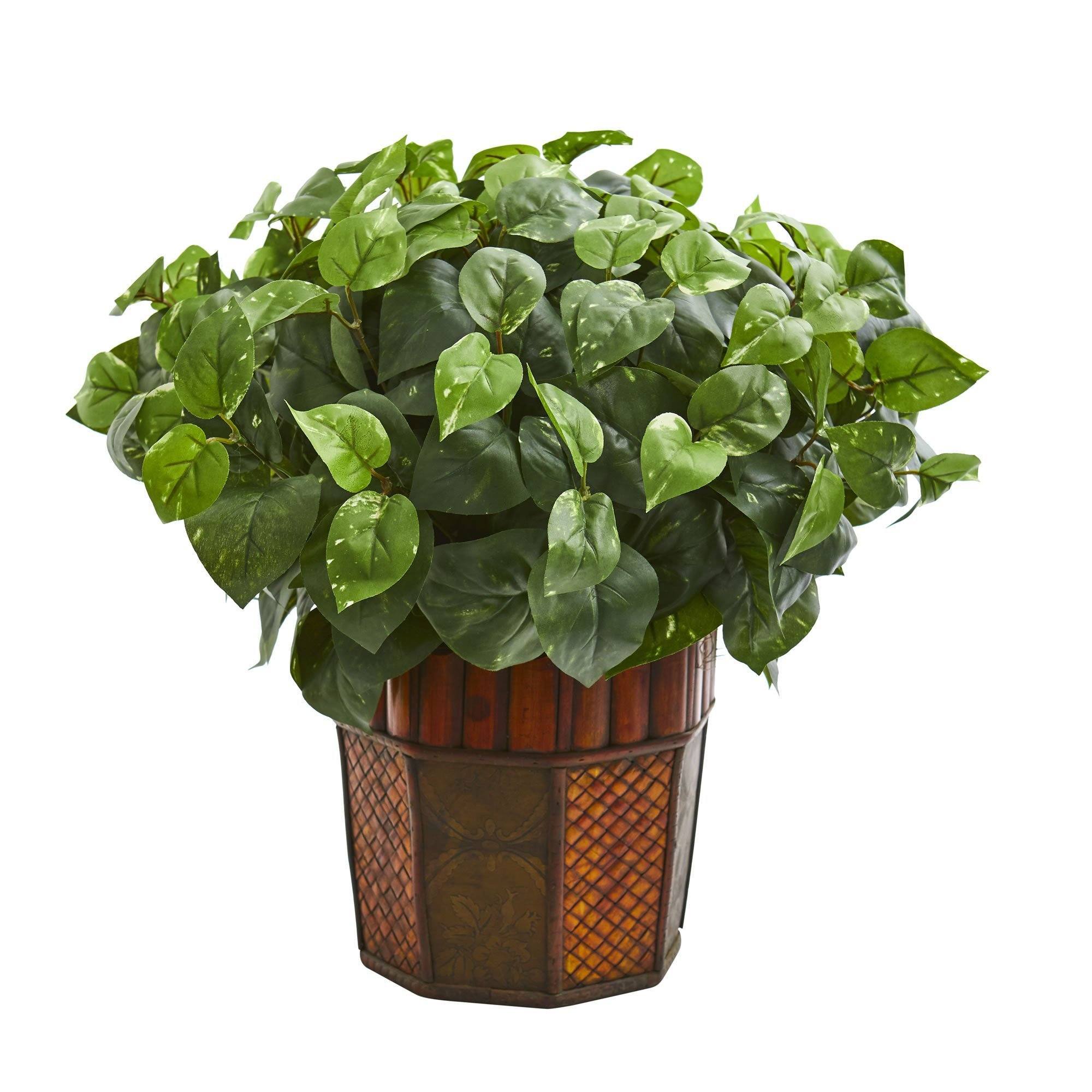 21" Pothos Artificial Plant in Decorative Planter"